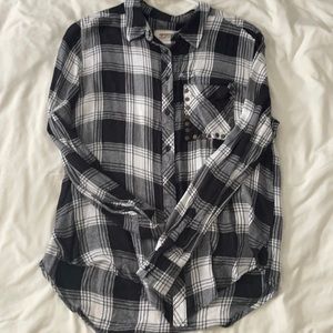 Black and White Flannel Shirt